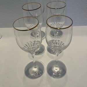 Rogaska Royal Gallery Lara Elegant Gold-Rimmed Crystal Goblet Set